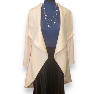 🎈Open Waterfall Drape Front Blanket Cardigan Jacket Winter White Size Small